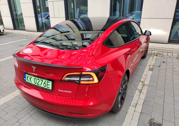 Tesla Model 3 cena 179000 przebieg: 48000, rok produkcji 2021 z Kraków małe 137